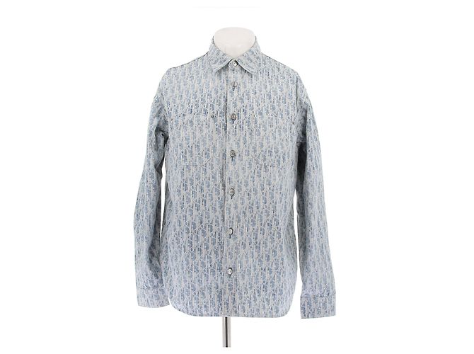 Dior Camicia in denim con monogramma Blu 