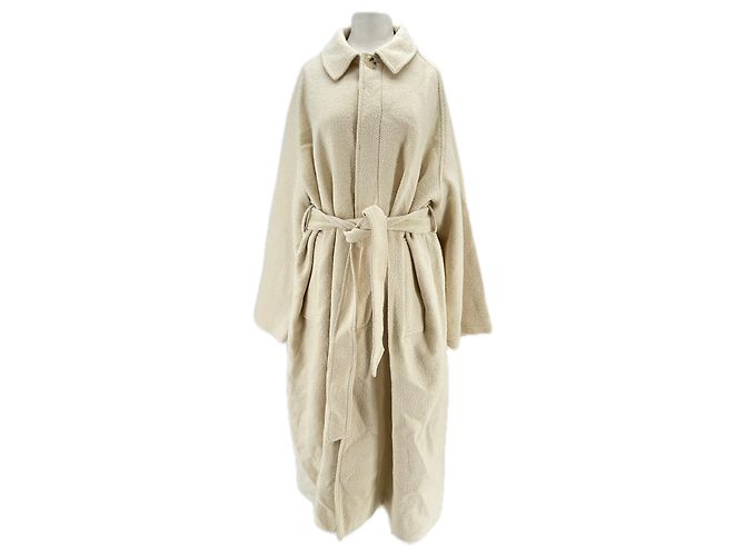 Autre Marque Cappotto ecrù con cintura Beige
