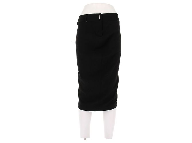 Sportmax Midirock aus schwarzer Wolle