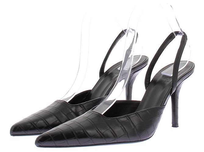 Autre Marque Slingback GIA BORGHINI pretos estampa de crocodilo