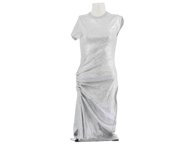 Paco Rabanne Midikleid Silber Viscose