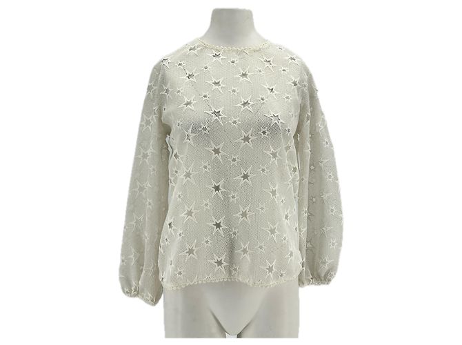 Autre Marque LOVELY PEPA Weiße Bluse mit Sternperforation XS