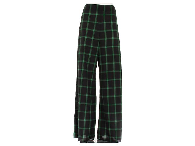 Alice + Olivia Calça xadrez preta e verde Preto