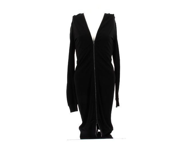 Abito Diesel nero midi con zip e scollo a V