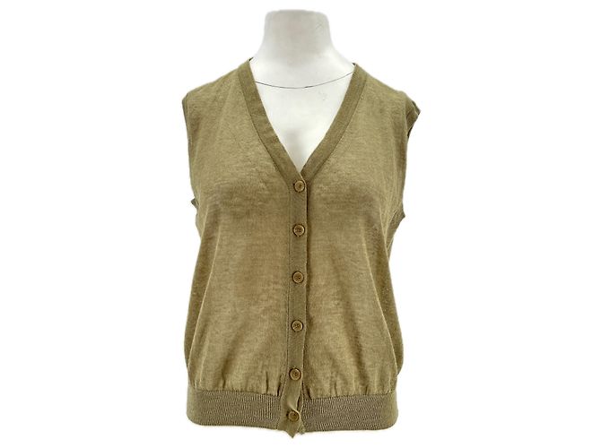 Autre Marque Ärmelloser Cardigan Grün