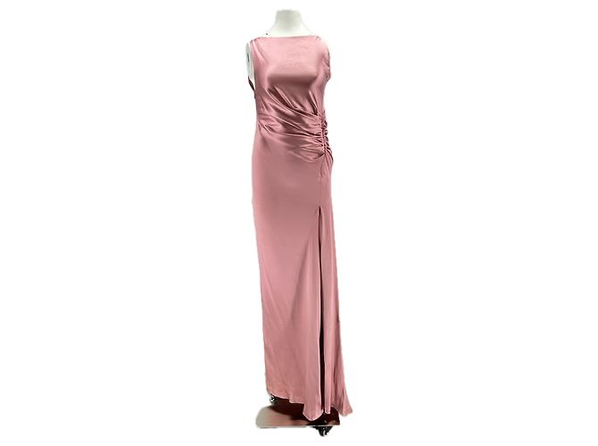 Gucci Vestido strapless de seda rosa