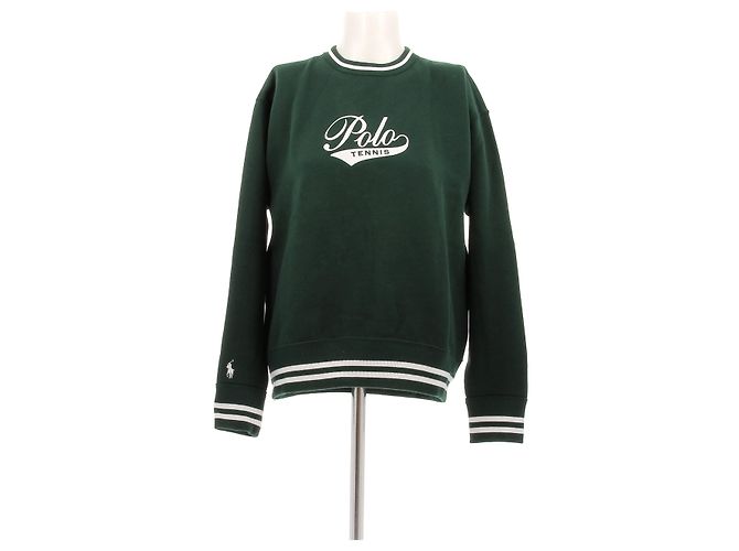 Suéter Ralph Lauren Verde de Algodão com Detalhes Brancos