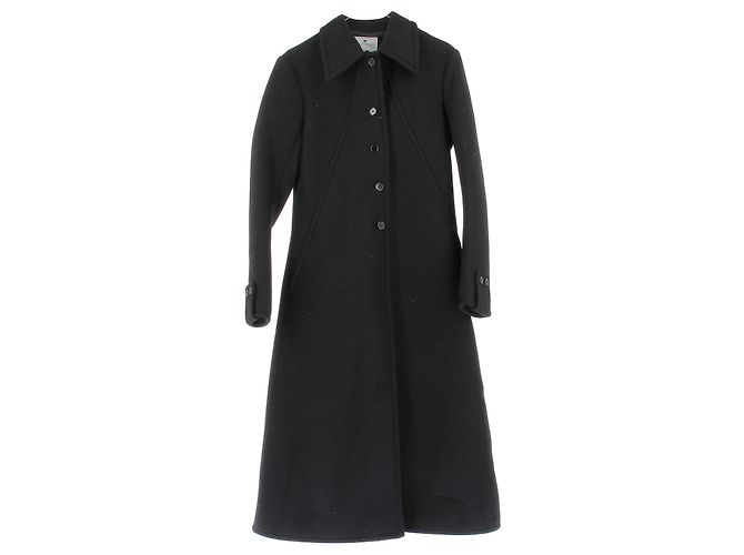 Courreges black wool coat