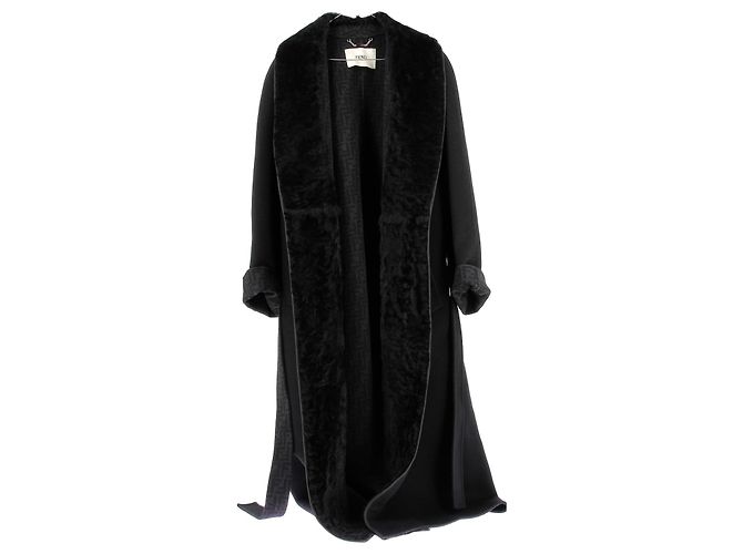 Fendi Wollmantel Schwarz 