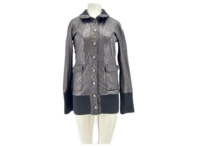 Autre Marque Jacke aus synthetischem Leder Schwarz