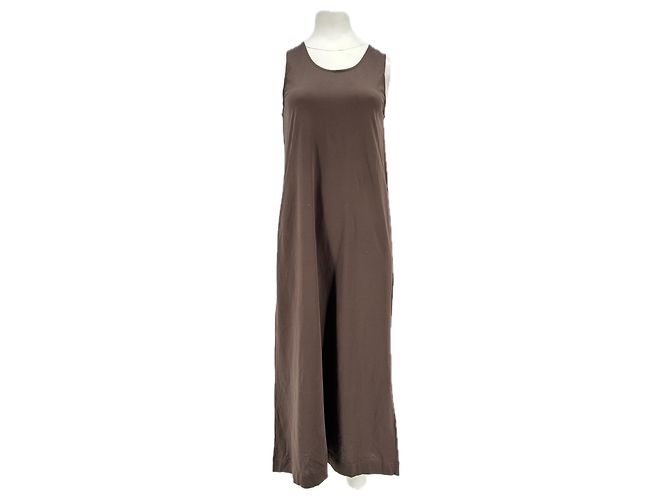 Vestido largo sin mangas Soeur marrón de algodón Castaño