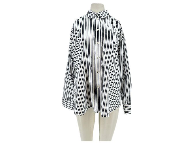 Camicia J.Crew a righe bianca e blu navy cotone M Bianco