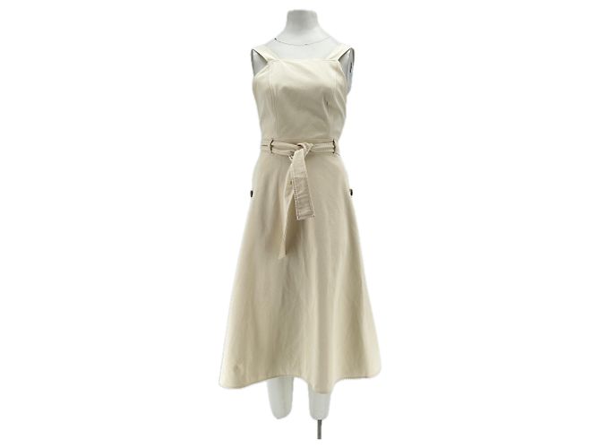 Autre Marque MAX MARA WEEKEND Trägerloses Midikleid Beige Baumwolle