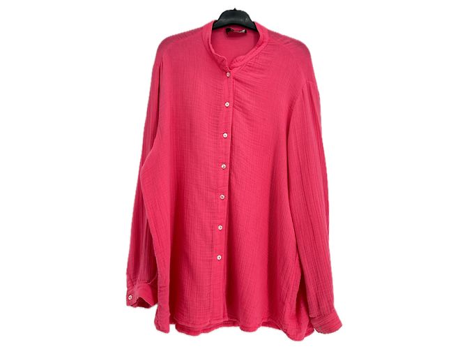 Autre Marque Blusa ANIM rosa fucsia de algodón