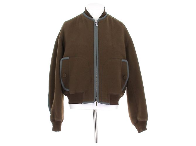 Giacca Bomber Dior in Lana Marrone