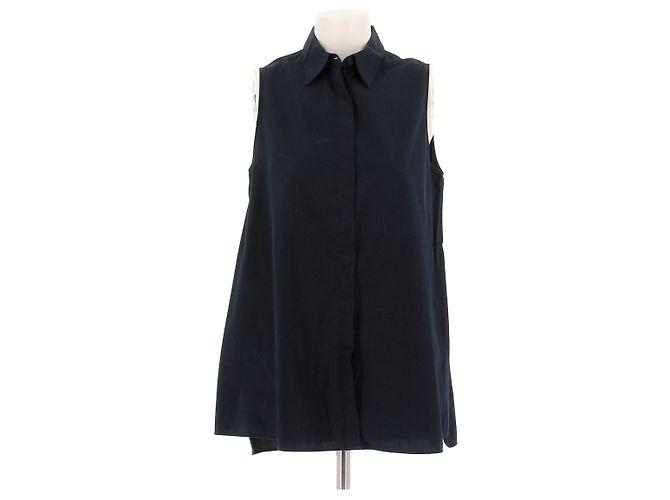 Acne Studios sleeveless shirt navy blue cotton