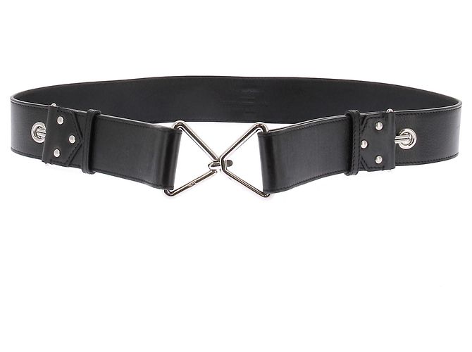 Yves Saint Laurent Cinto de couro preto 