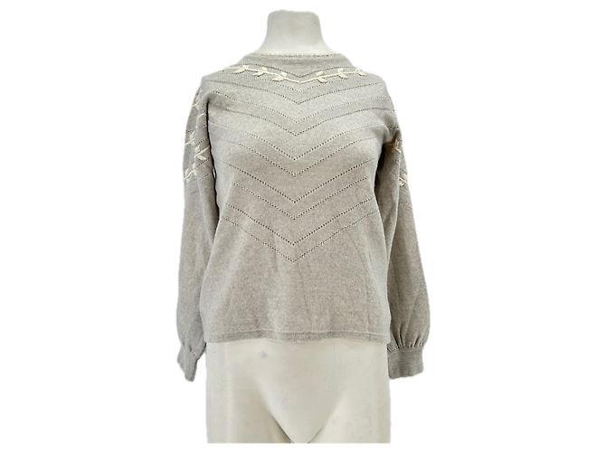 Autre Marque MOLLI Wollpullover Grau Größe S 