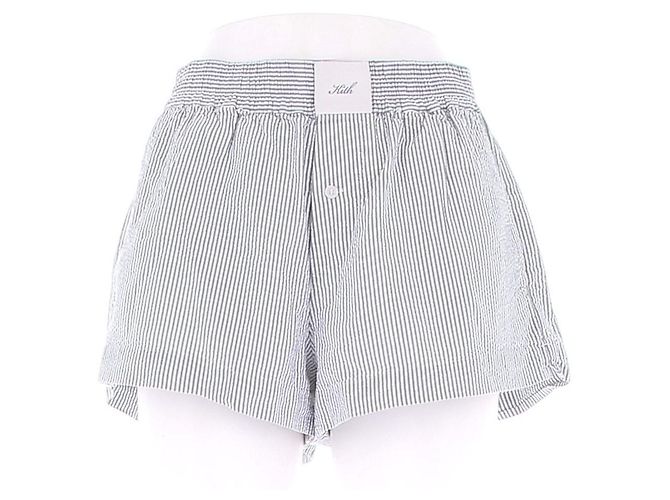 Autre Marque Short KITH à rayures bleu et blanc en coton