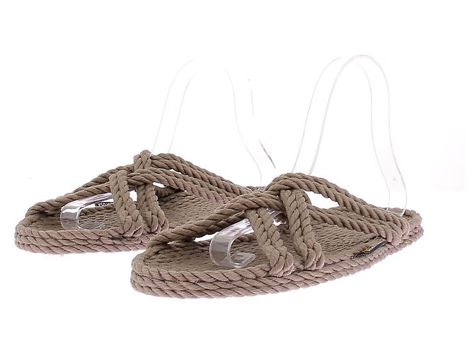 Autre Marque GURKEES Raffia Sandalen braun flach
