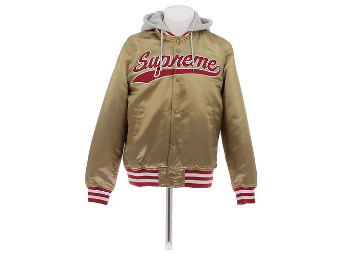 Supreme Goldene und rote Bomberjacke