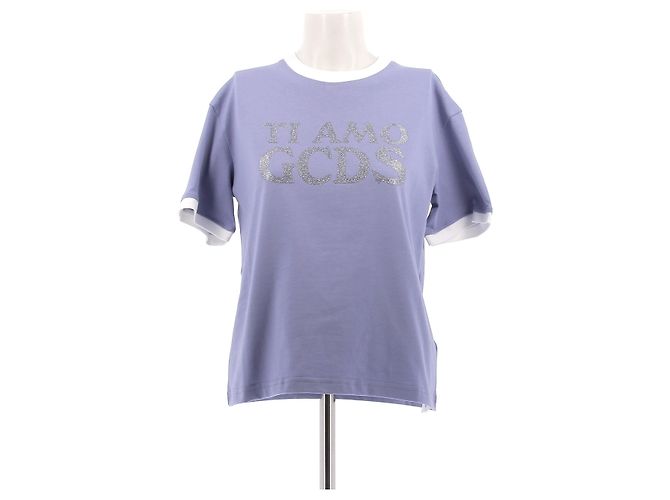 Camiseta GCDS Ti Amo roxa de algodão Roxo