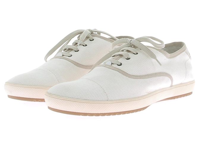 Mocassini Louis Vuitton in tela bianca Bianco