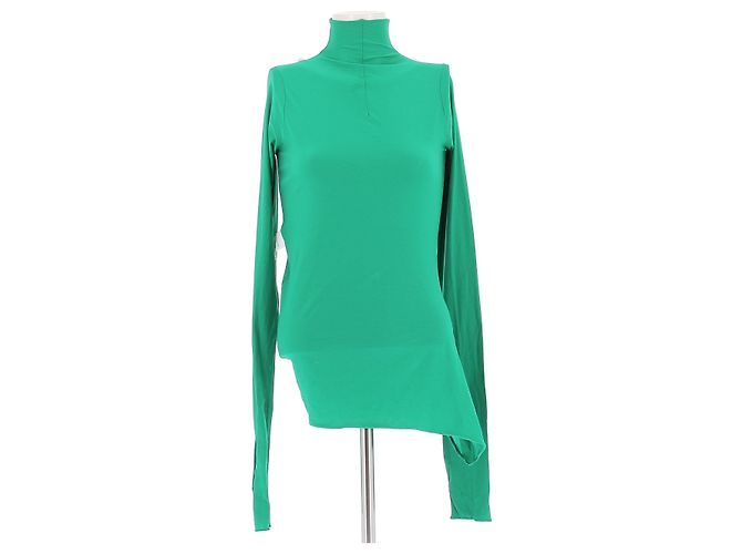 Top de cuello alto verde de manga larga Lemaire