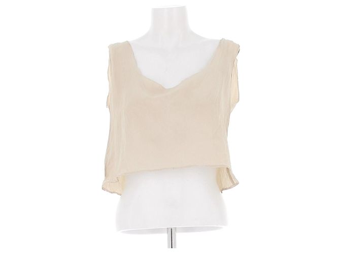 Top corto sin mangas beige Totême