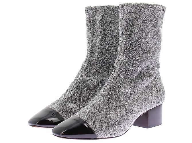 Schutz Silberne Stiefeletten mit Absatz