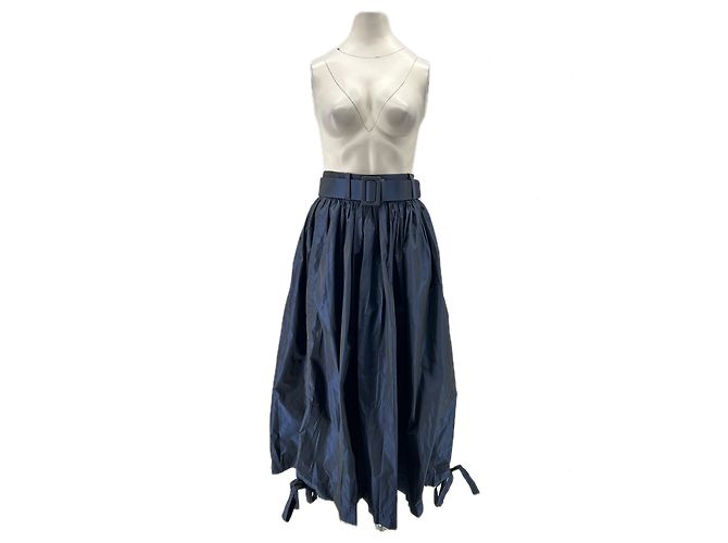 Autre Marque Marineblaue Rock mit Gürtel