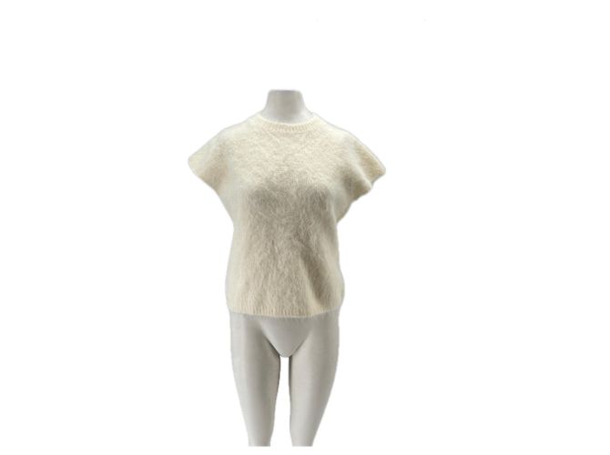 Autre Marque Top blanco sin mangas de alpaca