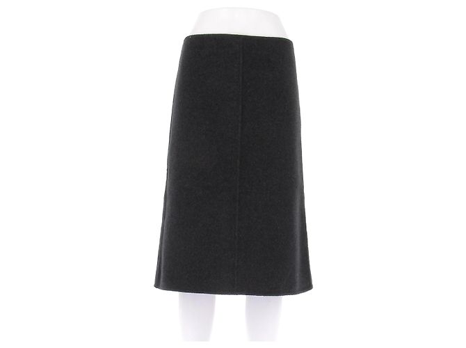 Mango grey wool midi skirt