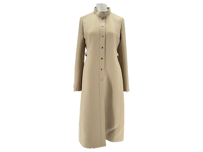 Courreges langer Mantel beige