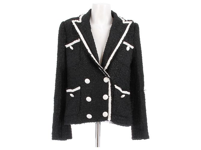 L'Agence Blazer Schwarz Weiß