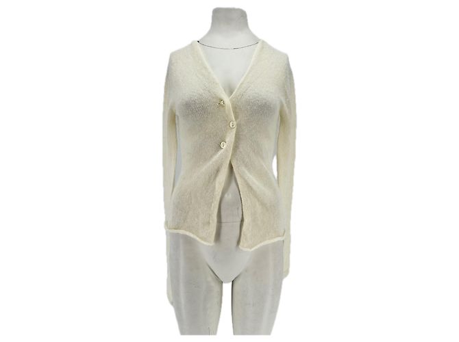 Autre Marque Weißer Wollcardigan