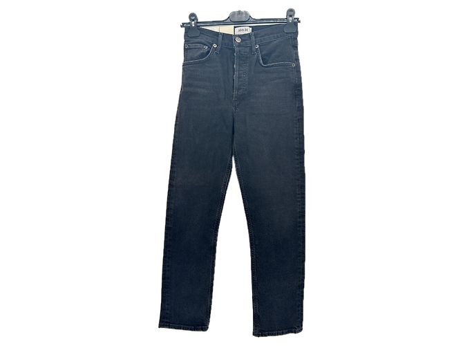 Agolde Jeans neri "Riley Panoramic" Nero
