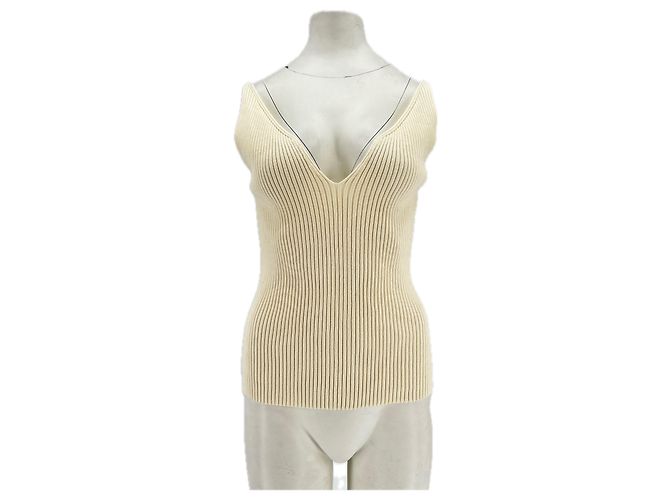 Canotta a coste ecru Ba&Sh Beige