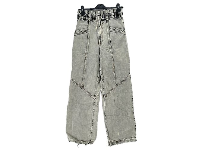 Jeans de pierna ancha Sea New York gris algodón