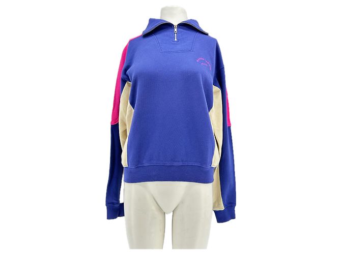 Autre Marque MAISON LABICHE Lila Halb-Zip-Pullover aus Baumwolle