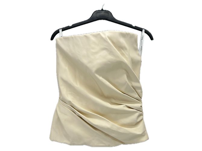 Autre Marque Top bustier de cuero blanco PARIS GEORGIA XS