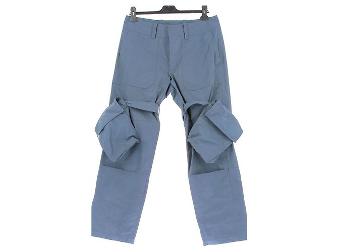 Louis Vuitton Pantaloni blu grigio con tasche