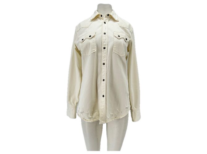Jaqueta jeans branca Diesel Destroy