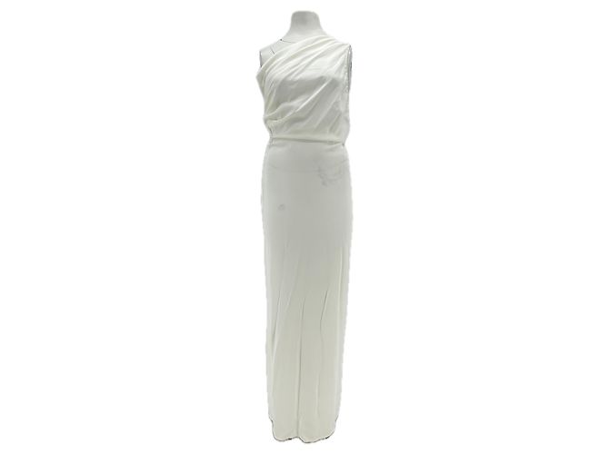 Autre Marque Vestido largo asimétrico blanco CHRISTOPHER ESBER