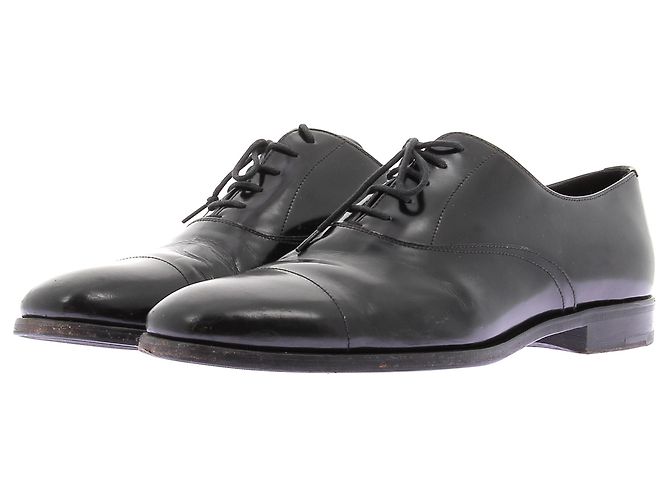 Derby Prada in pelle nera Nero