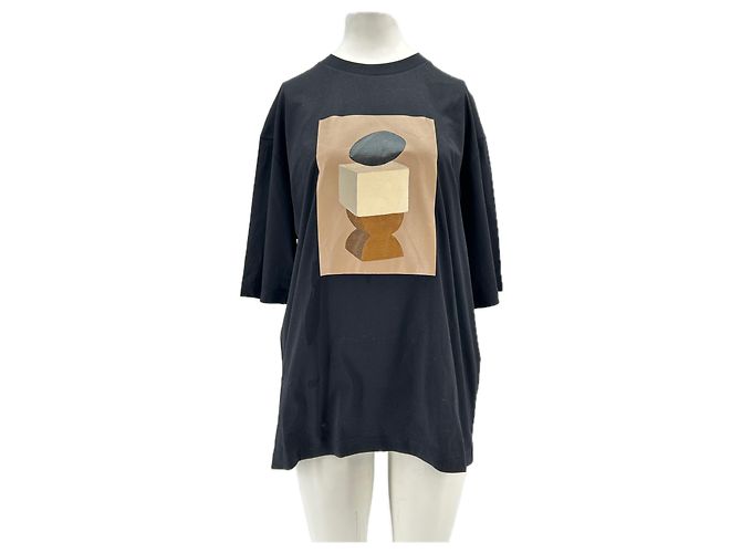 Autre Marque T-shirt nera stampata a maniche corte BOUGUESSA Nero