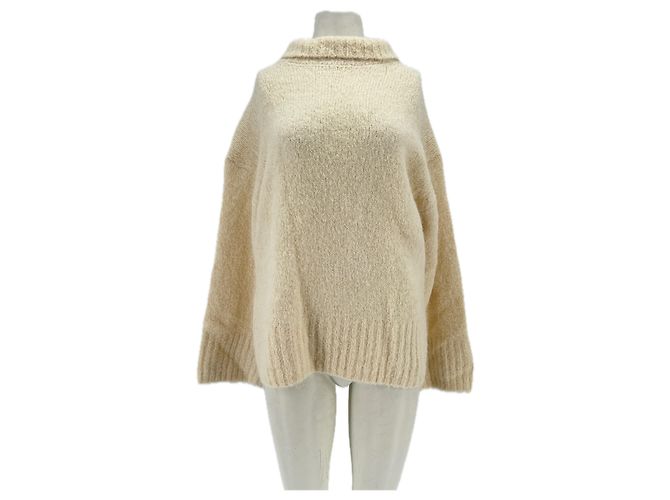 Selected beige Wollpullover M 