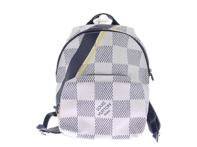 Louis Vuitton Sac à dos blanc et marine damier Bleu Marine