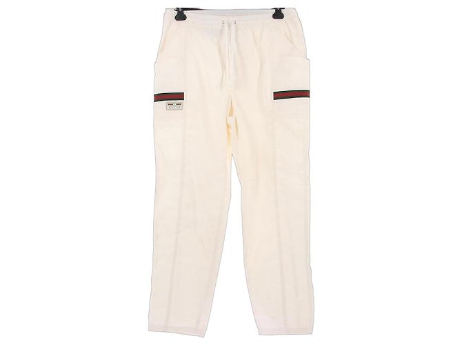 Gucci White Cotton Cargo Pants