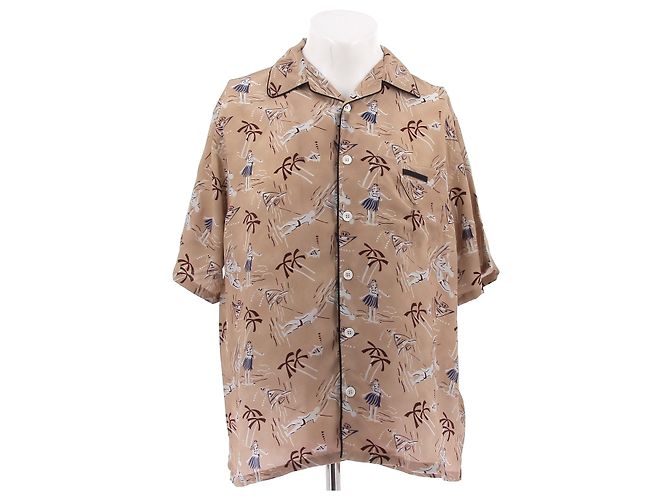 Camisa estampada Prada bege de viscose